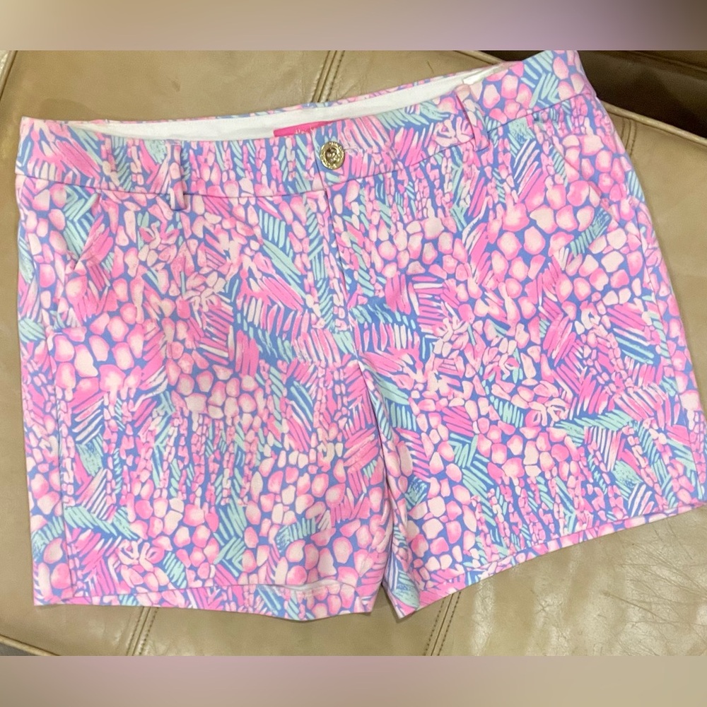 Lilly Pulitzer Pink and Blue Patterned Women's Shorts